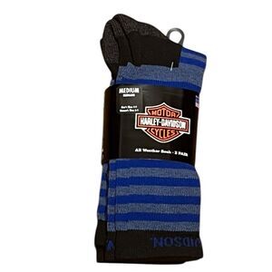 Harley-Davidson Striped Blue and Black Casual Socks